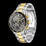 Hugo Boss Runner Chronograph Grey Dial Two Tone Steel Strap Watch for Men - 1514144