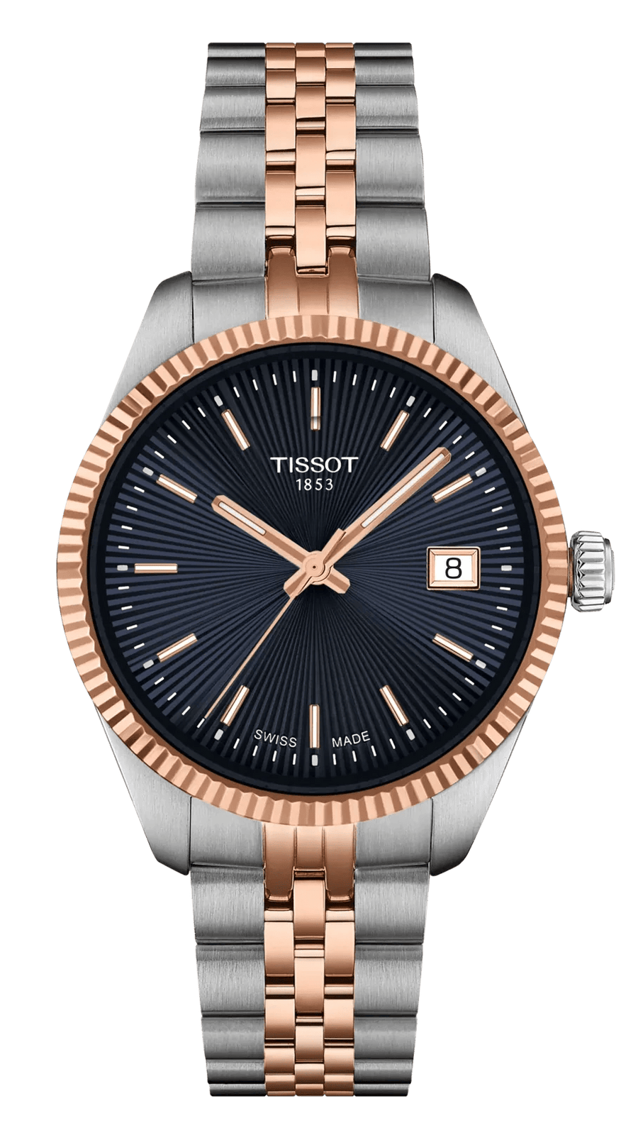 Tissot Ballade Quartz Blue Dial Two Tone Steel Strap Watch for Women - T156.210.22.041.00