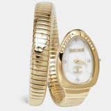 Just Cavalli Glam Evo 4 Mother of Pearl Dial Gold Steel Strap Watch for Women - JC1L229M0025