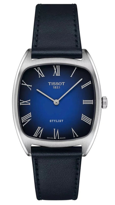 Tissot Stylist Quartz Blue Dial Blue Leather Strap Watch for Men - T159.909.16.043.00