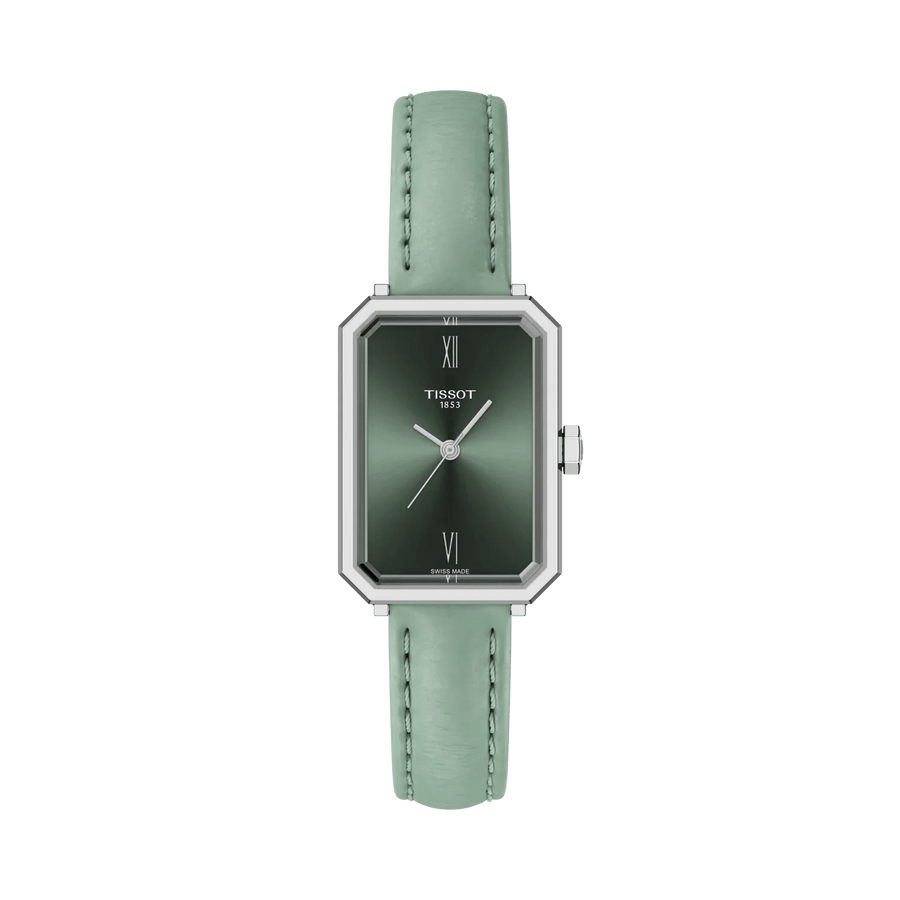 Tissot SRV Green Dial Green Leather Strap Watch for Women - T160.110.16.093.00