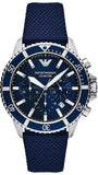 Emporio Armani World Explorer Chronograph Blue Dial Blue Nylon Strap Watch for Men - AR11588