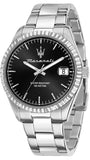 Maserati Competizione Black Dial Silver Steel Strap Watch for Men - R8853100028
