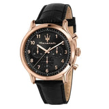 Maserati Epoca Limited Edition Chronograph Black Dial Black Leather Strap Watch for Men - R8871618015