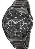 Maserati Traguardo Limited Edition Chronograph Black Dial Black Steel Strap Watch for Men - R8873612045