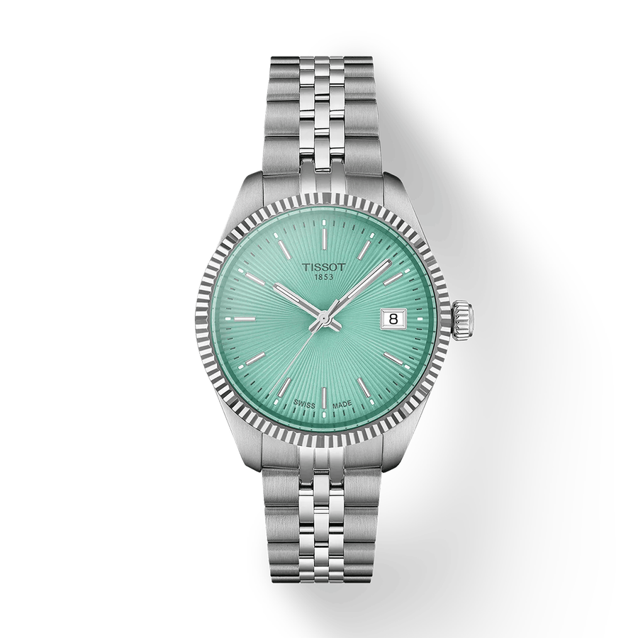 Tissot Ballade Quartz Green Dial Silver Steel Strap Watch for Women - T156.210.11.091.00