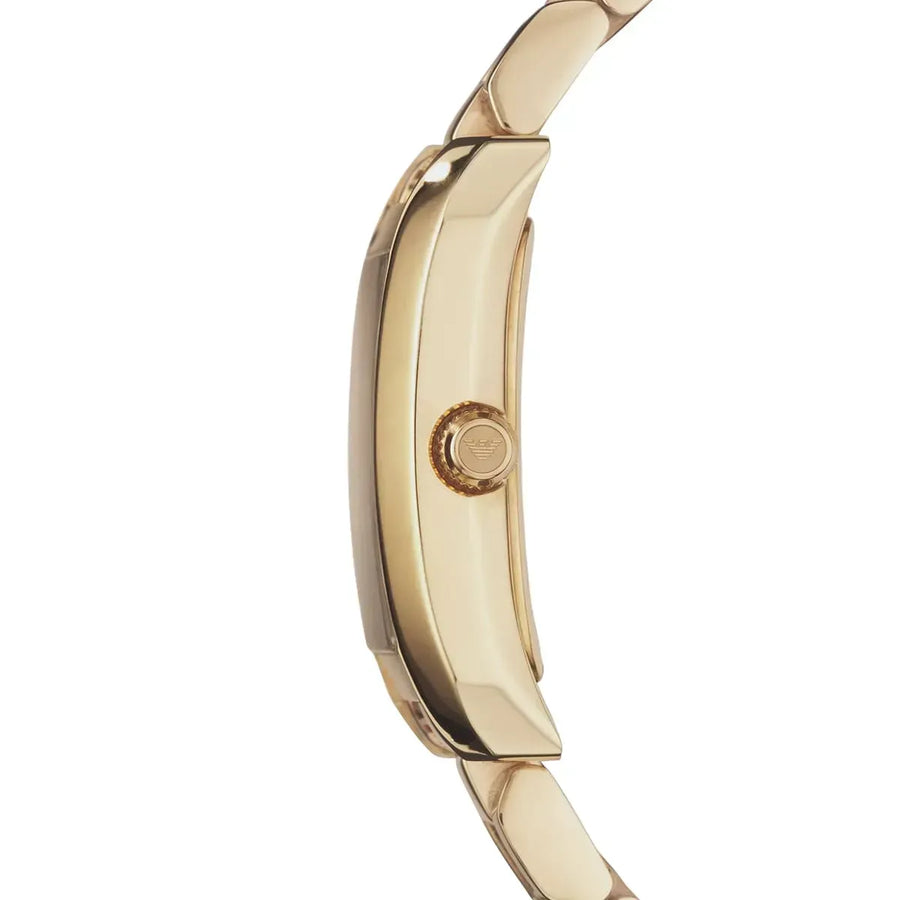 Emporio Armani Classic Silver Dial Gold Steel Strap Watch for Women - AR0360