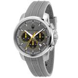 Maserati Successo Chronograph Grey Dial Grey Rubber Strap Watch for Men - R8871621043