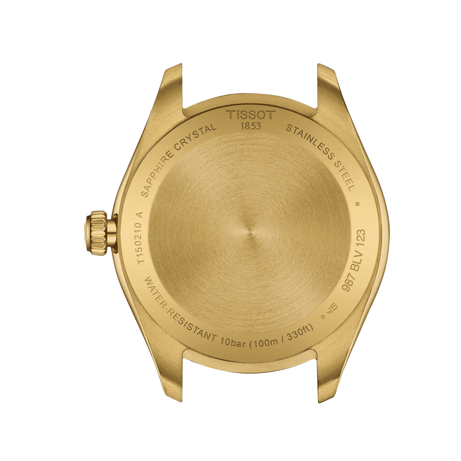Tissot PR 100 Gold Dial Gold Steel Strap Watch for Women - T150.210.33.021.00