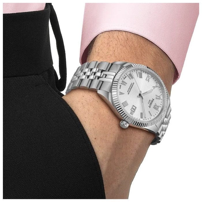 Tissot Ballade Powermatic 80 COSC Silver Dial Silver Steel Strap Watch for Men - T156.408.11.033.00