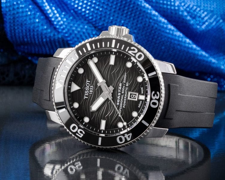 Tissot Seastar 2000 Professional Powermatic 80 Black Dial Black Rubber Strap Watch for Men - T120.607.17.441.00