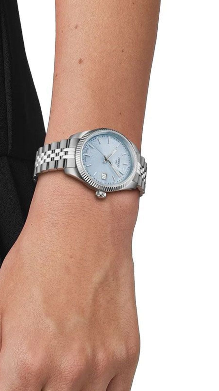 Tissot Ballade Quartz Blue Dial Silver Steel Strap Watch for Women - T156.210.11.351.00