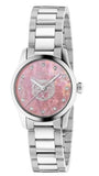 Gucci G Timeless Diamonds Pink Mother of Pearl Dial Silver Steel Strap Watch for Women - YA1265025