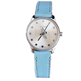 Gucci G Timeless Silver Dial Blue Leather Strap Watch for Women - YA1265039
