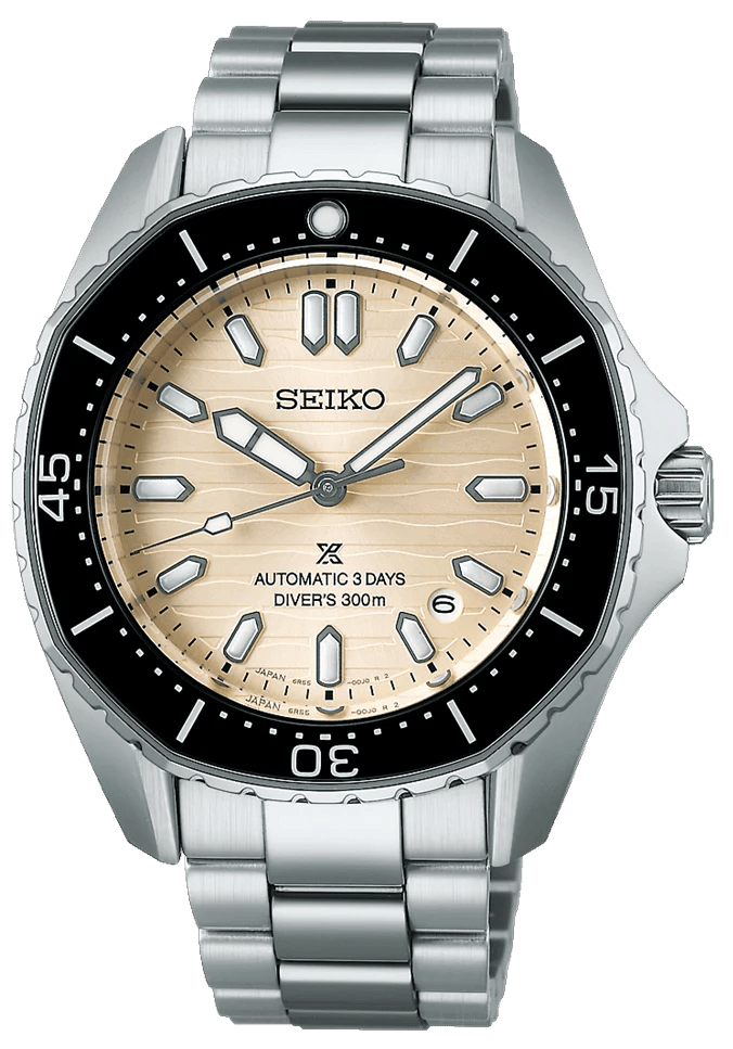 Seiko Prospex Polygonal Divers Automatic Pearl White Dial Silver Steel Strap Watch for Men - SPB481J1