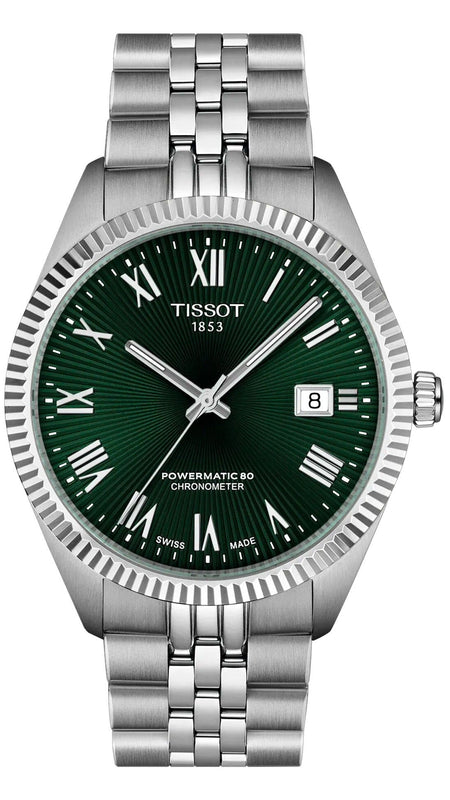 Tissot Ballade Powermatic 80 COSC Green Dial Silver Steel Strap Watch for Men - T156.408.11.093.00