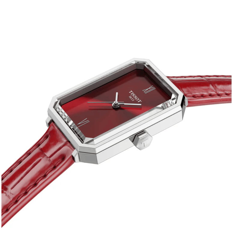 Tissot SRV Red Dial Red Leather Strap Watch for Women - T160.110.16.423.00