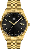 Tissot Ballade Quartz Black Dial Gold Steel Strap Watch for Men - T156.410.33.051.00