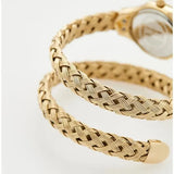 Just Cavalli Twined Mother of Pearl Dial Gold Steel Strap Watch for Women - JC1L305M0025