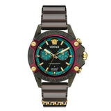 Versace Icon Active Chronograph Black Dial Black Siliconen Strap Unisex Watch - VE8P00224