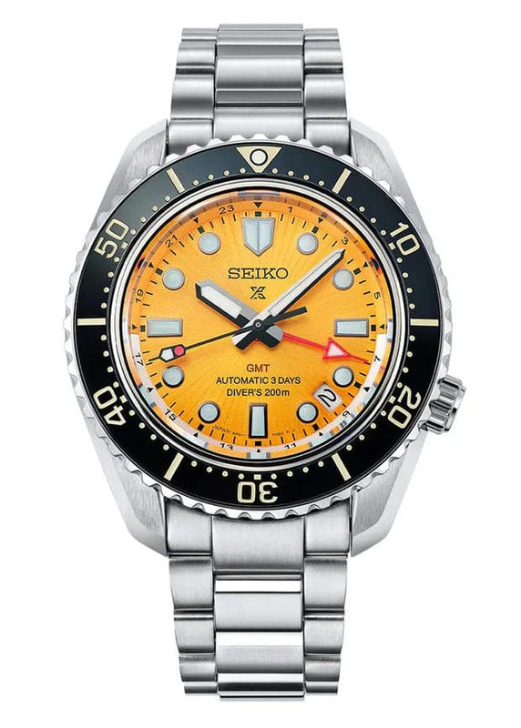 Seiko Prospex The Night of Siam Limited Edition Yellow Dial Silver Steel Strap Watch for Men - SPB487J1