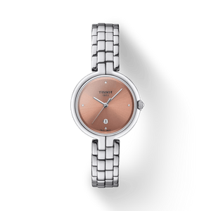 Tissot T-Lady Flamingo Diamonds Pink Dial Silver Steel Strap Watch for Women - T094.210.11.336.00