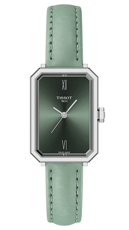 Tissot SRV Green Dial Green Leather Strap Watch for Women - T160.110.16.093.00