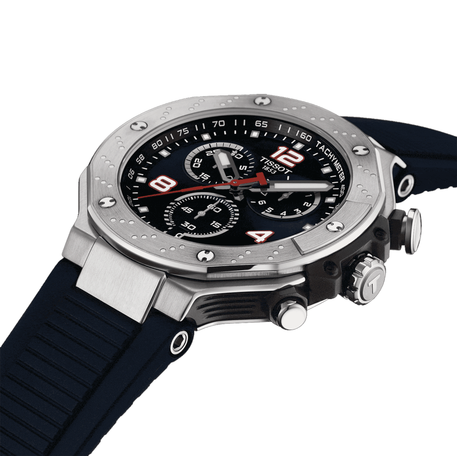 Tissot T Race Moto GP Limited Edition Chronograph Blue Dial Blue Rubber Strap Watch for Men - T141.417.17.047.00