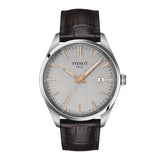 Tissot PR 100 Quartz Silver Dial Black Leather Strap Watch for Men - T150.410.16.031.00