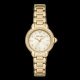 Emporio Armani Mia Crystals Gold Dial Gold Steel Strap Watch for Women - AR11609