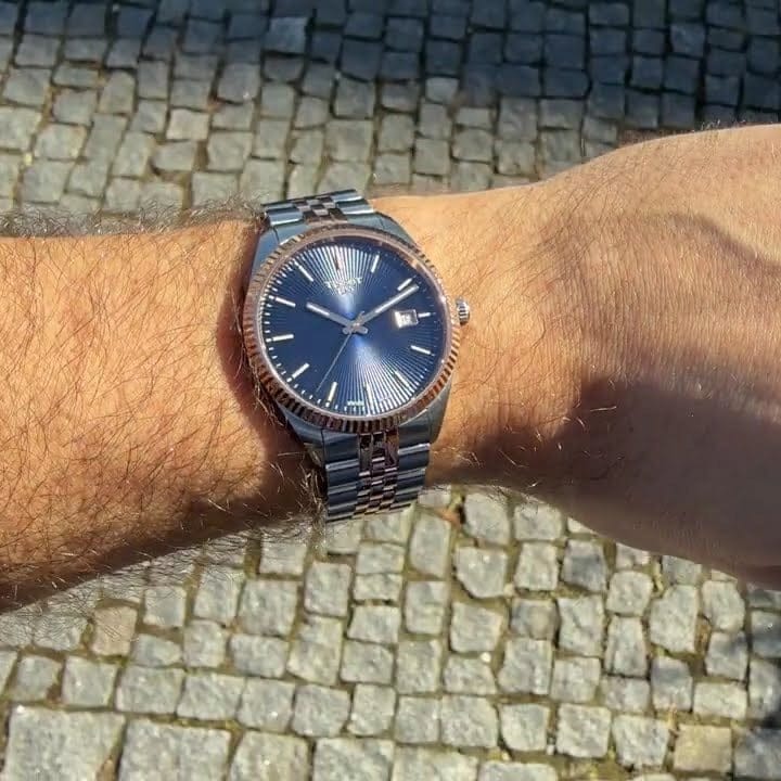 Tissot Ballade Quartz Blue Dial Two Tone Steel Strap Watch for Men - T156.410.22.041.00