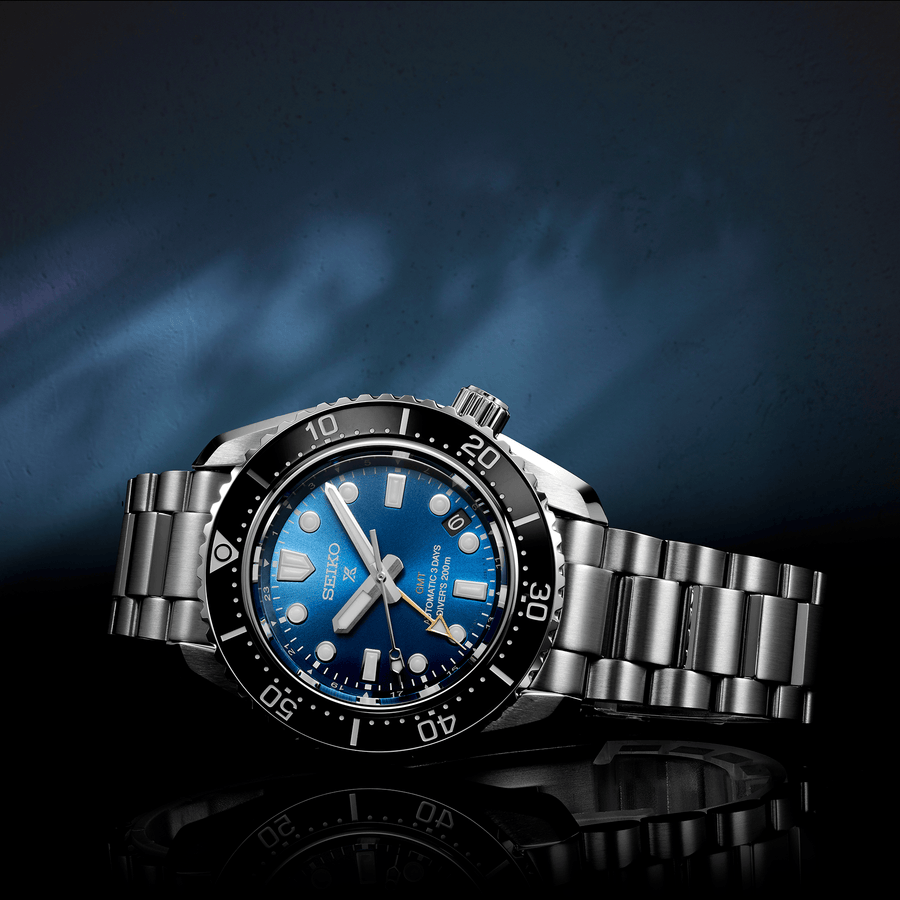 Seiko Prospex 1968 Heritage Divers GMT US Limited Edition Blue Dial Silver Steel Strap Watch for Men - SPB477J1