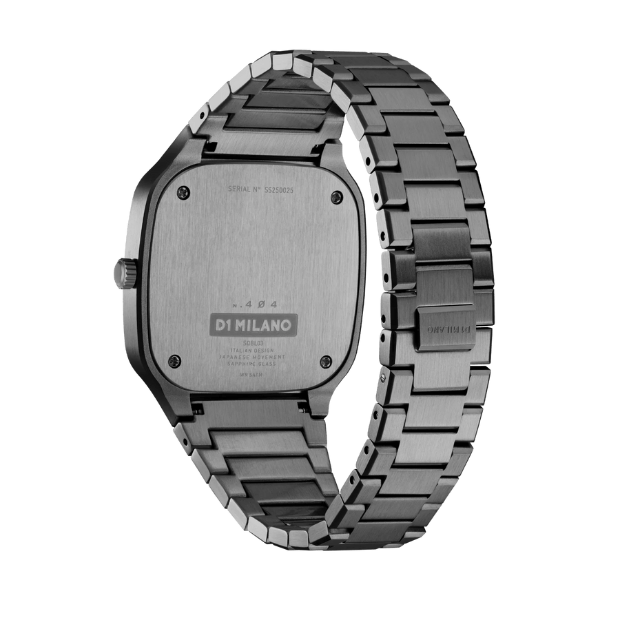 D1 Milano Square Gray Dial Grey Steel Strap Watch for Men - D1-SQBJ11