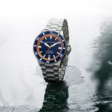 Emporio Armani Sea Explorer Blue Dial Silver Steel Strap Watch for Men - AR60090