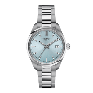 Tissot PR 100 Ice Blue Dial Silver Steel Strap Watch for Women - T150.210.11.351.00