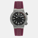Versace Greca Logo Diver Quartz Black Dial Purple Rubber Strap Watch for Men - VE8G00224