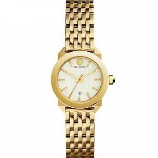 Tory Burch Whitney White Dial Gold Steel Strap Watch for Women - TBW8000