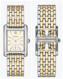 Tory Burch Eleanor White Dial Two Tone Steel Strap Watch for Women - TBW1070