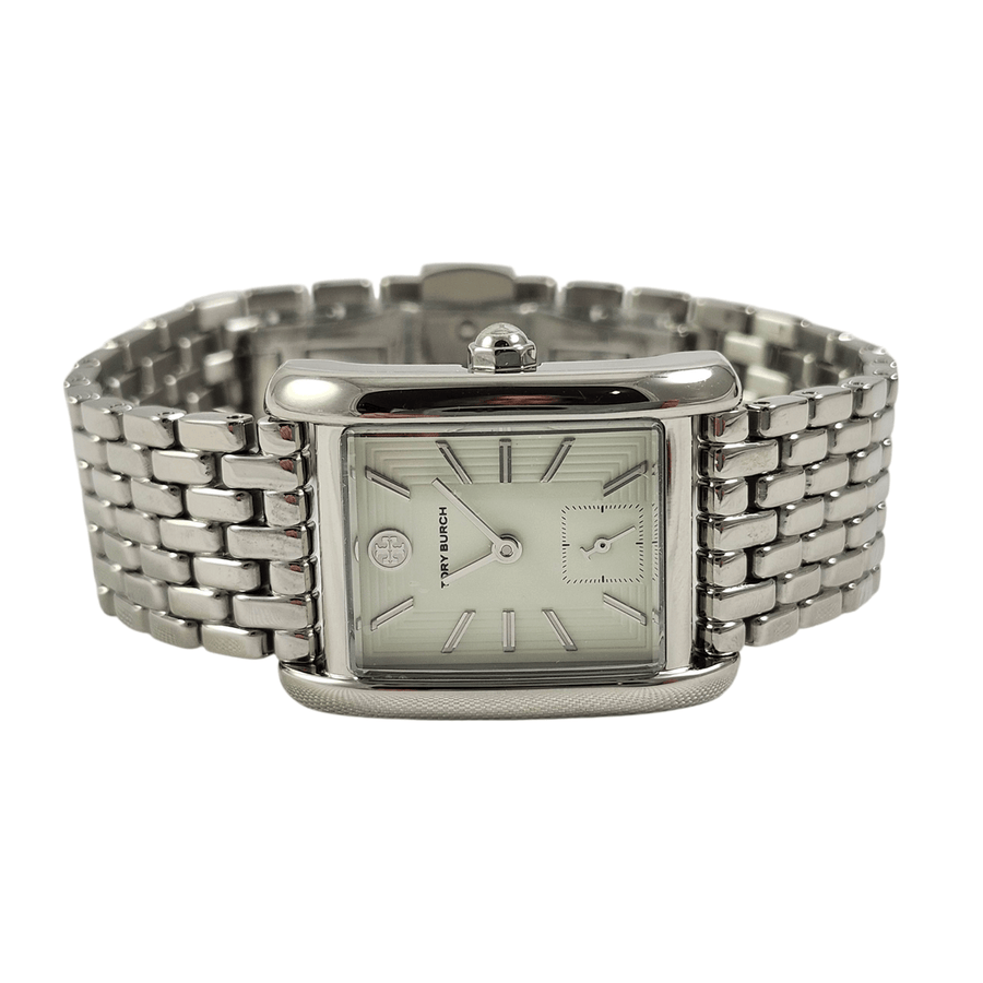 Tory Burch Eleanor White Dial Silver Steel Strap Watch for Women - TBW1069