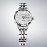Seiko Presage Cocktail Time Automatic Diamonds White Dial Silver Steel Strap Watch for Women - SRE017J1