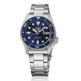 Seiko 5 Sports SKX Street Denim Blue Dial Silver Steel Strap Watch for Men - SRPL77K1