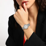 Emporio Armani Alpha Mother of Pearl Dial Silver Steel Strap Watch for Women - AR1803