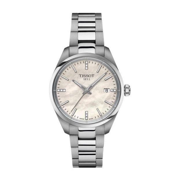 Tissot PR 100 Diamonds Mother of Pearl Dial Silver Steel Strap Watch for Women - T150.210.11.116.00