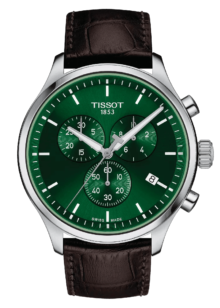Tissot Chrono XL Classic Green Dial Brown Leather Strap Watch for Men - T116.617.16.092.00