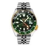 Seiko 5 Sports Forest Green Sunrise Limited Edition Green Dial Silver Steel Strap Watch for Men - SSK050K1