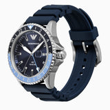Emporio Armani World Explorer GMT Blue Dial Blue Rubber Strap Watch for Men - AR11592
