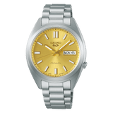 Seiko 5 Sports Automatic Gold Dial Silver Steel Strap Watch for Men - SRPL59K1