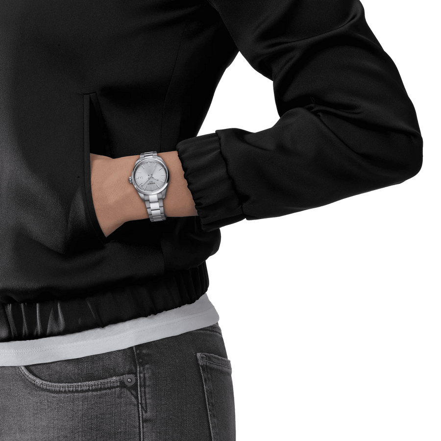 Tissot PR 100 Ice Blue Dial Silver Steel Strap Watch for Women - T150.210.11.351.00