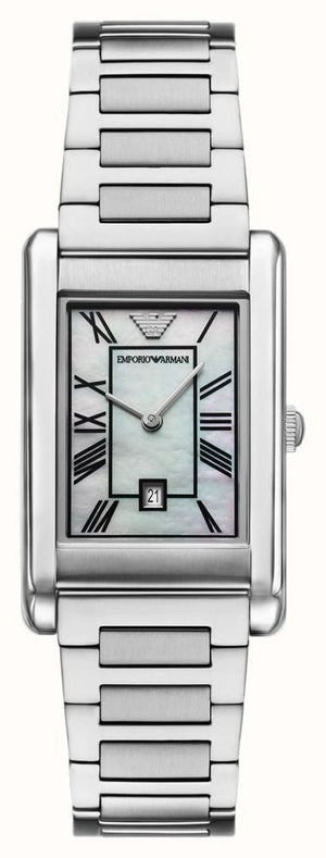 Emporio Armani Gino Mother of Pearl Dial Silver Steel Strap Watch for Men - AR11664