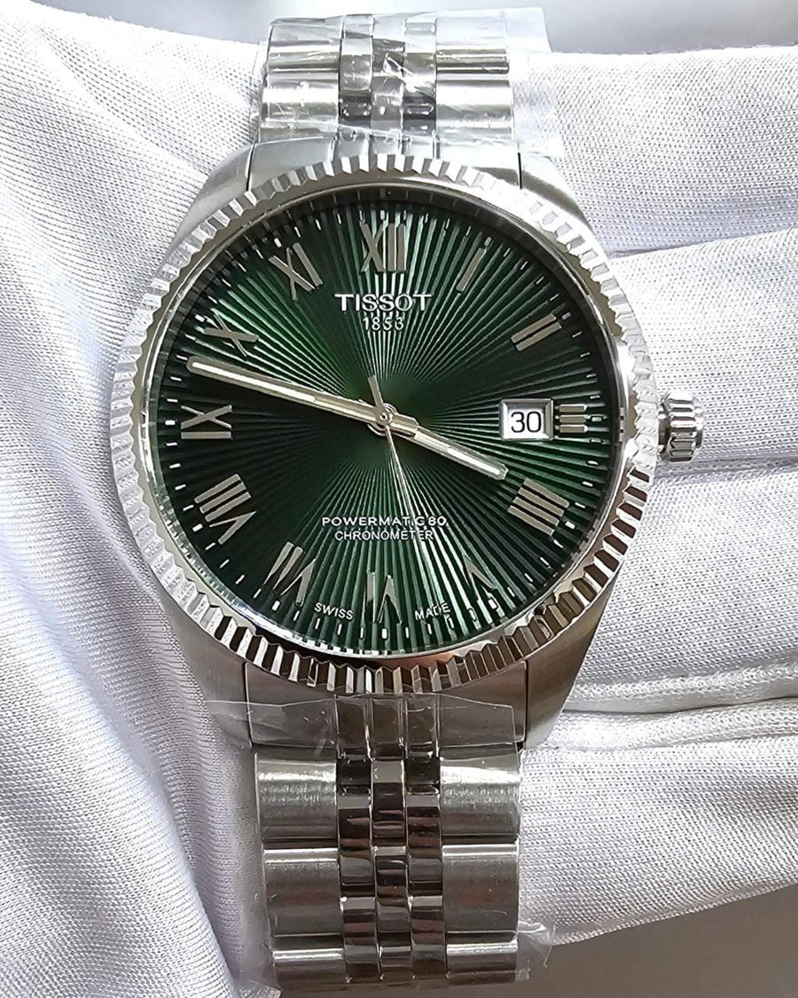 Tissot Ballade Powermatic 80 COSC Green Dial Silver Steel Strap Watch for Men - T156.408.11.093.00
